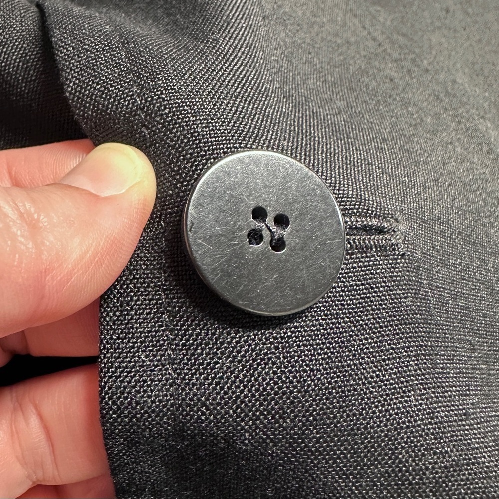 NWT! Linen Blend Vintage Short Sleeve Black Button Blazer Jacket Size 16 Career - Picture 6 of 14